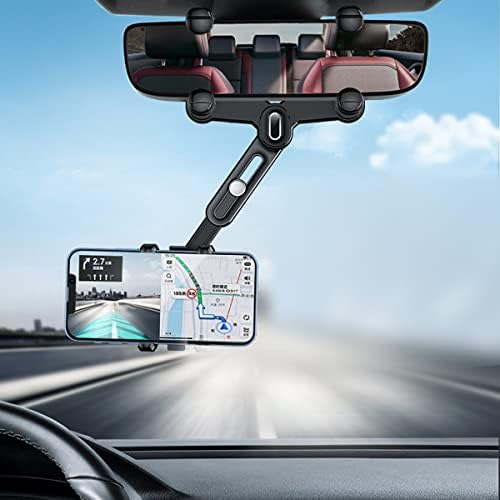 Revolutionary 360° Rotatable & Retractable Car Phone Holder – Adjustable Multifunctional Rearview Mirror Mount for All Mobile Devices with Secure Four-Clamp Design for Enhanced Safety and Convenience