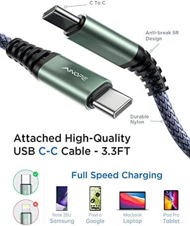 Compact AINOPE 67.5 W USB-C Car Charger – Fast Charging Dual Port QC3.0 Adapter for i Phone 16 & Samsung Galaxy – Mini Cigarette Lighter Accessory in Stylish Purple for Efficient On-the-Go Power Solutions