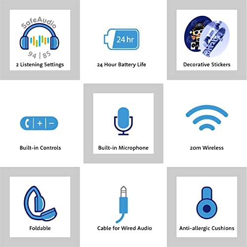 Kid-Safe Bluetooth Headphones in Vibrant Green – Buddy Phones POP for Young Listeners with Volume Limiting & Built-In Microphone – Portable & Foldable Design for Ultimate Comfort in Online Learning, Gaming, and Music Enjoyment – Compatible with i Phone, i Pad, Tablets, and PCs