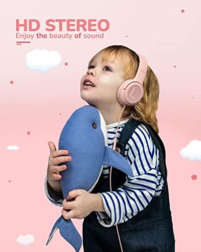 Premium Volume-Limiting Kids Wired Headphones with Microphone – Ultimate Hearing Protection at 85/94 d B – Foldable On-Ear Design for Effortless Travel – Perfect for Learning, Gaming, and Entertainment – Universal 3.5 mm Compatibility for All Devices