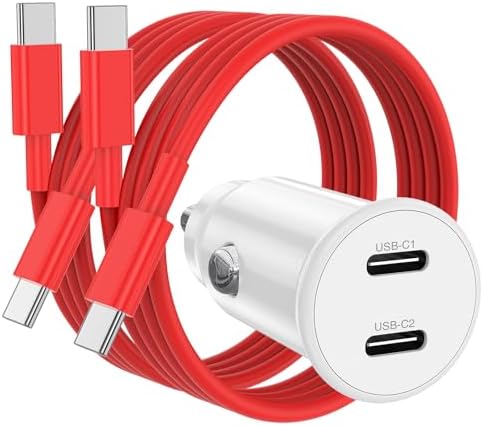 High-Power USB C Car Charger for i Phone 16 & 15 Series – 40 W Dual Port Fast Charging Adapter with 3 FT USB-C to C & A to C Cables – Versatile Compatibility for i Pad, Samsung, and More – Compact Design for On-the-Go Convenience and Enhanced Safety Features