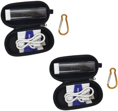 FIVO Ultra-Compact 2600 m Ah Portable Power Bank with USB Cable and Durable Carrying Case – Fast Charging Solution for i Phone, Samsung Galaxy & More (2-Pack) – Perfect for On-the-Go Charging and Emergency Power Supply