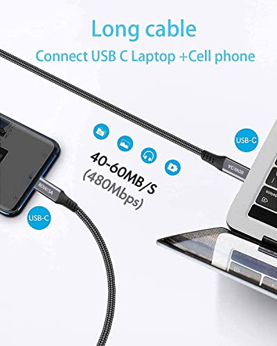 15 FT USB-C to USB-C Charging Cable (2 Pack, 60 W) – High-Speed Data Transfer & Power Delivery for i Phone 15 Pro, Samsung Galaxy S23/S22, Google Pixel 6 Pro, and More – Ultimate Compatibility & Durability for On-the-Go Charging Solutions