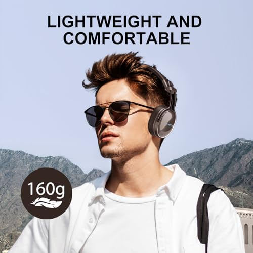 Transform Your Listening Experience with FIO MOTUS Wireless Bluetooth On-Ear Headphones Featuring Superior Active Noise Cancellation and Hi-Res Audio Quality – Enjoy Up to 55 Hours of Uninterrupted Music Playback, Lightweight Comfort, and Portable Foldable Design for Effortless Travel and Versatile Device Compatibility
