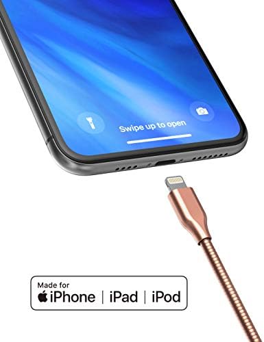 GALVANOX Pet-Proof Lightning to USB-C Charging Cables (2 Pack) – Ultra-Durable Braided Metal Design for i Phone and i Pad – Apple MFi Certified Chew-Resistant 4 Ft. Cord for Fast Charging and Enhanced Device Protection