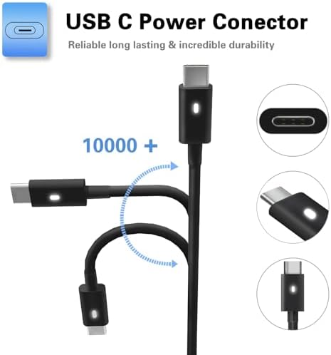65 W USB-C Laptop Charger for Dell Latitude, XPS & Chromebook – High-Speed AC Adapter with Enhanced Compatibility and Versatile Output Options for Seamless Device Charging – Ideal Replacement Power Supply for Models 5320, 5420, 5520, 7400, 7490, and More – Includes 12-Month Warranty and 24/7 Support
