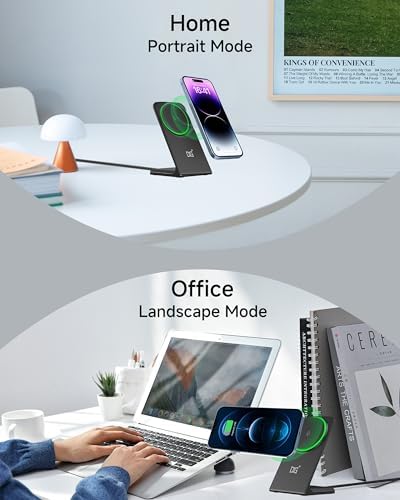 Elevate Your Charging Experience with the 15 W Fast Qi Wireless Charger Stand – Universal Compatibility for i Phone 16 Pro Max, Samsung Galaxy S26 Ultra, and More in Classic Black – Sleek Design with Ergonomic Viewing and Non-Slip Surface for Enhanced Stability and Efficiency