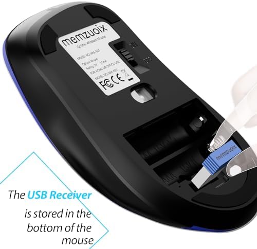 Upgrade Your Workflow with the Memzuoix 2.4 G Wireless Mouse – Ergonomic and Portable 1400 DPI USB Mouse for Laptop, PC & Desktop | 5 Customizable Buttons for Ultimate Control | Ideal for Professionals and Casual Users Alike