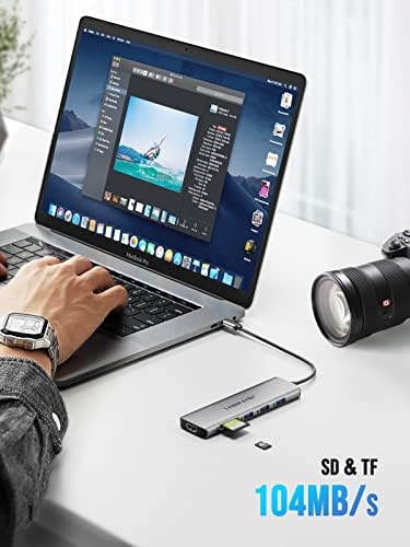 Unlock Seamless Multitasking with the Lemorele 8-in-1 USB C Hub Adapter – Featuring 4 K HDMI Output, 100 W Fast Charging, and USB 3.0 High-Speed Transfers for Ultimate Device Connectivity – Compact & Stylish Design Perfect for Mac Book Pro, XPS, Chromebook, and More