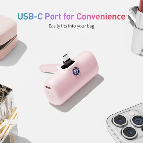 i WALK 5000 m Ah Portable Charger for i Phone 15 & 16 Series – 20 W PD Fast Charging USB-C Power Bank with LED Battery Indicator – Lightweight, High-Capacity Power Bank Compatible with i Phone 15 Plus, 15 Pro, 15 Pro Max & Samsung Devices – Ultimate Travel Companion for On-the-Go Charging
