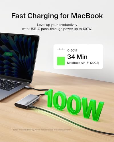 Transform your workspace with the Belkin USB C Hub – the ultimate 4-in-1 Multi-Port Docking Station designed for seamless connectivity and enhanced productivity. Featuring stunning 4 K HDMI output, this sleek device ensures crystal-clear visuals for your presentations and entertainment. With an impressive 100 Watt pass-through power delivery, you can keep your Mac Book Pro, Mac Book Air, i Pad Pro, or Chromebook fully charged while you work. Effortlessly connect your peripherals using the dual USB A ports, making it perfect for both professionals and students on the go. Compact and built for durability, this USB-C docking station is your essential companion for optimizing workflow and maximizing efficiency. Elevate your device connectivity experience with the Belkin USB C Hub today!