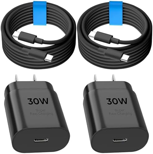 30 W Ultra-Fast USB-C Charger with 6.6 FT Cable for i Phone 16/15 & Galaxy S Series – High-Speed Charging with Safety Features for All Devices – Compact & Portable Power Adapter for On-the-Go Use