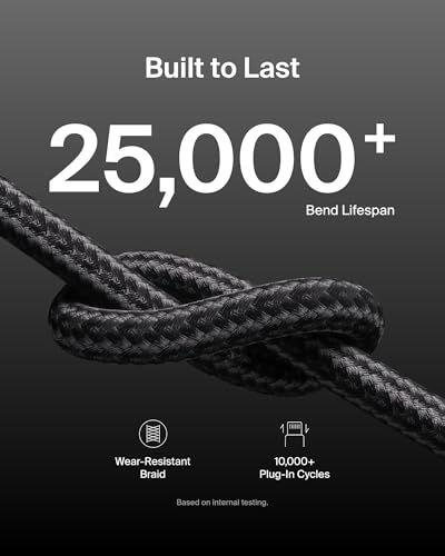 Belkin 6.6 ft USB C to Lightning Charging Cable – Premium Fast-Charging Cord for i Phone 14 & Earlier, i Pad 9 th Gen, Air Pods – Flexible & Durable Design for Enhanced Mobility – MFi Certified Quality – Sleek White Finish for Modern Aesthetics