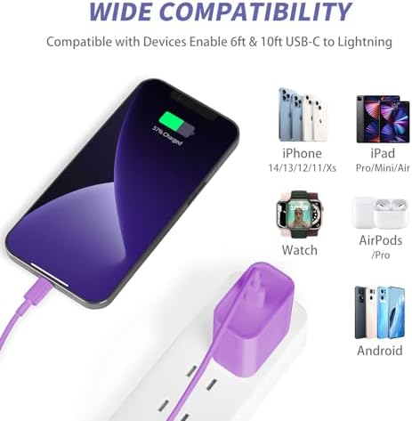 Elevate Your Charging Game with Our Apple MFi Certified 20 W Fast Charger Duo – 2 Pack USB-C Wall Adapters & 6 FT Lightning Cable for i Phone 14/13/12/11 Pro Max/Xs Max/XR/X – Stylish Vibrant Yellow for Instant Power and Convenience!