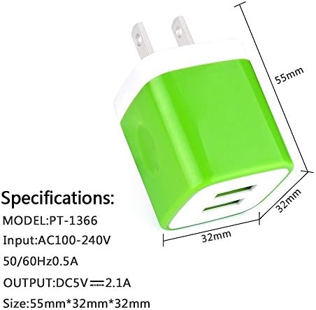 AILKIN 3-Pack Dual USB 5 V/2.1 A Wall Charger – Fast Charging Power Adapter for i Phone 15, Samsung Galaxy, Google Pixel – Compact Travel-Friendly Design with Enhanced Compatibility and Safety Features