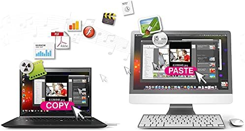 j5 create Wormhole Switch USB Cable for Effortless Keyboard and Mouse Sharing Between Mac and Windows – High-Speed Data Transfer, Plug-and-Play Convenience, and Enhanced Portability for Streamlined Workflow (JUC400)