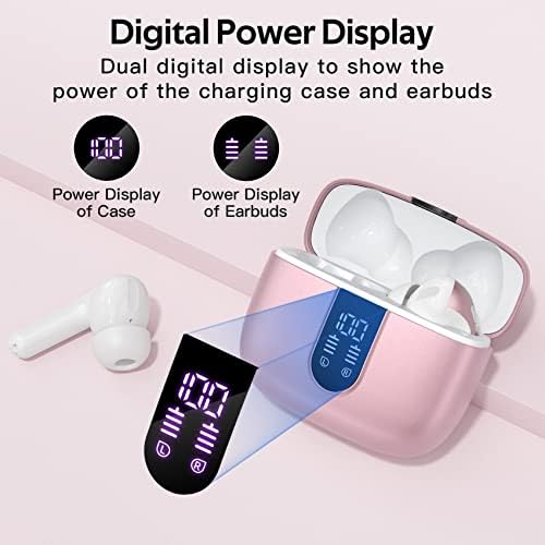 TAGRY True Wireless Bluetooth Earbuds – 60 Hours Playback with LED Battery Display, IPX5 Waterproof, Wireless Charging Case – Perfect for Sports, TV, Smartphones, and Laptops – Superior Sound Quality and Comfort for Active Lifestyles