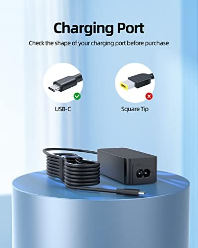 High-Performance 45 W USB-C Charger for Lenovo Ideapad Yoga Series – Fast Charging & Enhanced Safety Certified Power Adapter for Models 6-13 ARE05, 6-13 ALC6, 6-13 ALC7, 6-13 ABR8 & More – 30-Day Return Policy & 12-Month Warranty Included