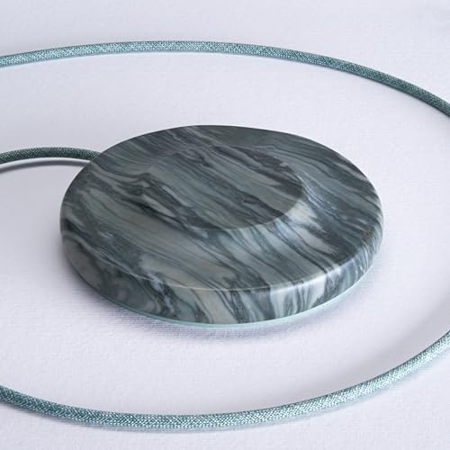 Elevate Your Charging Experience with the Einova Dual Classic Stone – Luxurious Wireless Charging Pad in Genuine Black Marquina Marble, Handcrafted in Italy, Featuring a 6 ft Integrated USB-C Cable for Fast Charging of Smartphones, Wireless Earbuds, and Smartwatches – Unmatched Aesthetics and Broad Compatibility for Qi-Enabled Devices