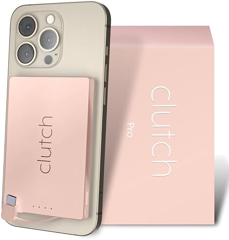 Clutch Pro USB-C Portable Charger: Magnetic Power Bank for i Phone 15 & Android – 5000 m Ah Battery, TSA Approved Travel Charger, Ultra-Lightweight Design with Built-in Cable for Effortless Connectivity – Perfect for On-the-Go Charging