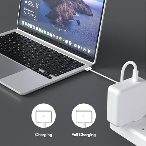 Ultra-Fast 96 W USB-C Charger for Mac Book Pro & Air – 30-Minute Rapid Charge Capability with Magnetic T-Tip Connector – Compatible with 2021-2024 Models – LED Charging Status Indicator for Enhanced Convenience – Engineered for M1, M2, M3 Pro Max Performance – 6.6 FT Braided Cable for Durability and Flexibility – Superior Charging Stability & Efficiency – Exceptional After-Sales Support for Complete Customer Satisfaction