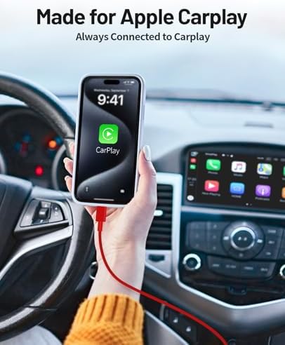 Enhance Your Driving Experience with the 3-Pack MFi Certified Car Play Cable for i Phone 15/16 Series – 6 FT Fast Charging & Durable USB-C Connection for Effortless Navigation and Hands-Free Communication
