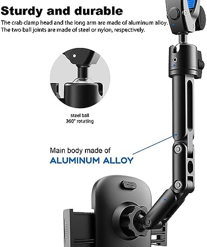 Revolutionary Aluminum Alloy Rear View Mirror Phone Holder – Multi-Angle Adjustable and Rotatable Mount for 4-7 Inch Smartphones – Ultimate Driving Safety and Seamless Connectivity for i Phone and Android Users – Effortless Installation and Modern Design