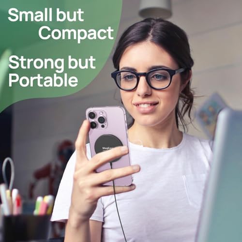 Magnetic Wireless Charger – 15 W Fast Charging Pad for i Phone 12/13/14/15/16 & Air Pods – Sleek Blue Design with USB-C Cable & USB-A Converter – Effortless Magnetic Alignment & Compact Portability for Ultimate Convenience