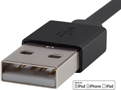 Monoprice 112958 Certified Flat Lightning to USB Cable – 4 ft Gray | Enhanced Durability and High-Speed Sync for i Phone & i Pad | Tangle-Free Design for Home, Office, and Travel | Compatible with i Phone Models X, 8, 7, 6, 5 S & i Pad Pro | Reliable Charging Accessory for Everyday Use