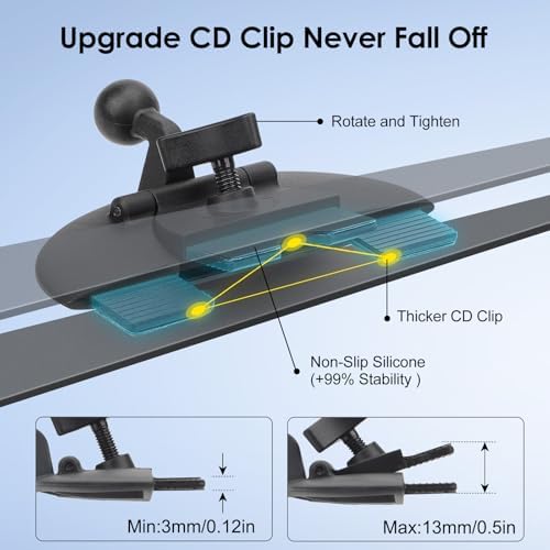 EEEKit Magnetic CD Slot Car Mount, 360° Rotation CD Player Car Phone Holder for Magsafe Case and All Phones, Black – Enhanced Compatibility and Speed