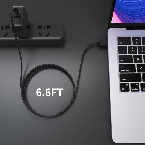 USB-C to Magnetic 3 Cable 140W for M4 MacBook Air Pro Charger, Magnetic Safe 3 Cable for MacBook Air (15”/13” M4 2025, M3 2024, M2 2023, M2 2022), Pro (16″/14″ 2024/2023/2021) 6.6ft – Enhanced Compatibility and Speed