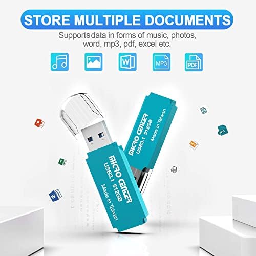 Micro Center Pro 512 GB USB 3.1 Gen1 Flash Drive – Ultra-Fast External Data Storage Solution for Professionals and Students – Compact Green Thumb Drive with Enhanced Compatibility for PCs, Laptops & Consoles