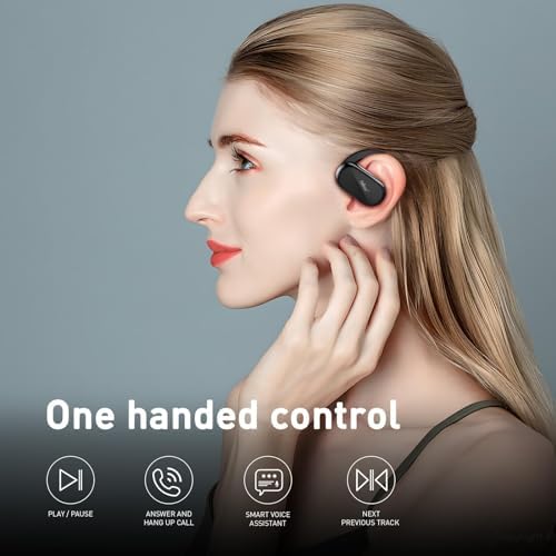 Unleash Your Potential with HILEO Open Ear Bluetooth 5.2 Wireless Earbuds – 90-Hour Battery Life for Endurance Athletes – Exceptional Sound Clarity in a Lightweight Sporty Design – Ideal for Running, Workouts, and Active Lifestyles – Convenient Sleek Black Charging Case for On-the-Go Use – Effortless Connectivity for All Your Devices