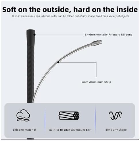 Versatile Magnetic Gooseneck Phone Holder for i Phone Mag Safe – 23.6″ Long Arm Mount for Hands-Free Use on Shopping Carts, Treadmills, Strollers, and More – Perfect for Multitasking and Enhanced Stability