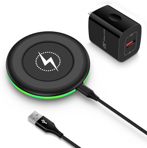 Samsung Fast Wireless Charger Pad with QC 3.0 Adapter – Ultra-Slim 15 W Charging for Galaxy S25/S24/S23/S22/S21, i Phone 16/15/14/13/12 Pro Max & Google Pixel 9 – Rapid Power for All Devices, Convenient Through-Case Charging, LED Indicator, and Non-Slip Design for Secure Use – Perfect for Mobile Professionals and Tech Enthusiasts