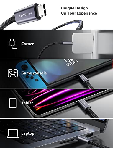 Stouchi 6.6 FT USB-C Extension Cable – Type C 3.1 Male to Female, Ultra-Fast Charging & Data Transfer for PSVR2, Galaxy S23, i Pad Mini/Pro, Mac Book Air M1/M2, and Mag Safe – Enhanced Connectivity & Durability for Gaming and Streaming