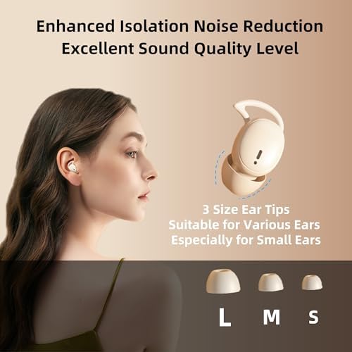 Ultra-Light M73 Sleep Earbuds for Side Sleepers – Ergonomic Noise-Cancelling Mini Earphones with 50-Hour Battery Life, Superior Call Clarity, and Elegant White Finish – Elevate Your Sleep with Comfort and Versatile Device Compatibility