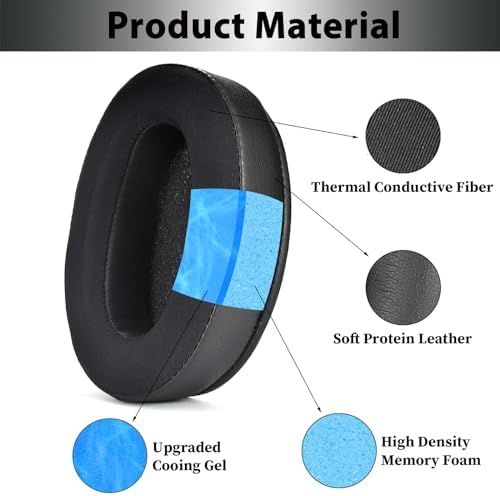 Upgrade Your Sony WH-XB910 N Headphones with Premium Memory Foam Earpads – Noise-Canceling Cushions Featuring Secure Buckle Design for Ultimate Comfort and Sound Isolation in Black – Perfect Replacement for Wired & Wireless Audio Enjoyment