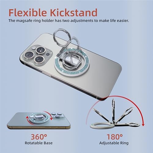 Revolutionize Your Mobile Experience with the Tensho Mag Safe Phone Ring Holder – 360-Degree Rotating Magnetic Grip and Adjustable Kickstand for i Phone 15/14/13/12 Series | Durable Metal Design for Enhanced Stability and Versatile Viewing Options