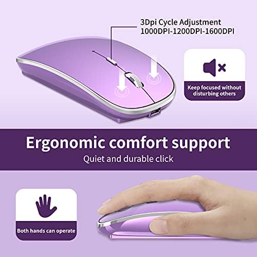 Elevate Your Computing Experience with the Q23 S Black Wireless Mouse – Rechargeable, Dual Mode USB-A & Type-C, Silent Operation, and 3 Adjustable DPI for Ultimate Precision and Versatility Across Laptops, Macs, PCs, and Android Devices