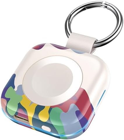 HUOTO Compact Magnetic Wireless Charger for Apple Watch – 1200 m Ah Portable Power Bank Keychain, Compatible with Series 10/9/8/Ultra 2/Ultra/7/6/5/4/3/2/SE, Ideal Travel Accessory for Effortless Charging On-the-Go