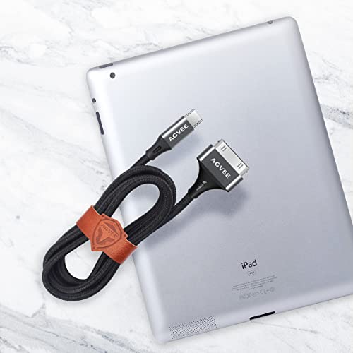 AGVEE 6 ft USB-C to 30 Pin Adapter Cable – Dual Pack for i Phone 4/4 S, i Pad 1/2/3, i Pod | Braided Metal Shell, Reliable Charging & Fast Data Transfer | Durable and Tangle-Free Connectivity Solution for Vintage Apple Devices