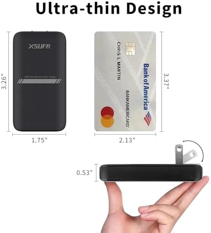 Compact 45 W Dual USB-C Wall Charger with Ga N Technology – Super Fast Charging Adapter for Laptops, Smartphones, and Tablets – Ideal Travel Companion with Folding Plug Design – Enhanced Power Delivery 3.0 for Samsung Galaxy and More – Lightweight and Efficient Charging Solution