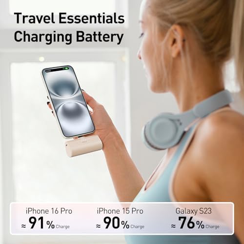 Ultra-Compact i WALK 4,500 m Ah Portable Charger for i Phone 16/15 & Samsung Galaxy S25/S24/S23 – Fast 20 W Power Bank with USB-C Connectivity for Seamless On-the-Go Charging – Lightweight Travel Essential for All Smartphones