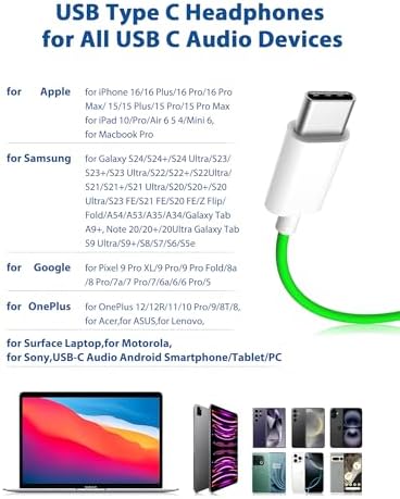 Premium USB Type C Wired Earbuds for i Phone 16 & Samsung Galaxy Devices – Advanced Noise-Canceling In-Ear Headphones with Magnetic Storage for Tangle-Free Use, Exceptional Hi-Fi Stereo Sound for Audiophiles, Enhanced Compatibility with i Pad A16 & Pixel 9 Series – Ultimate Comfort and Crystal-Clear Audio Experience for Music Enthusiasts and Professionals