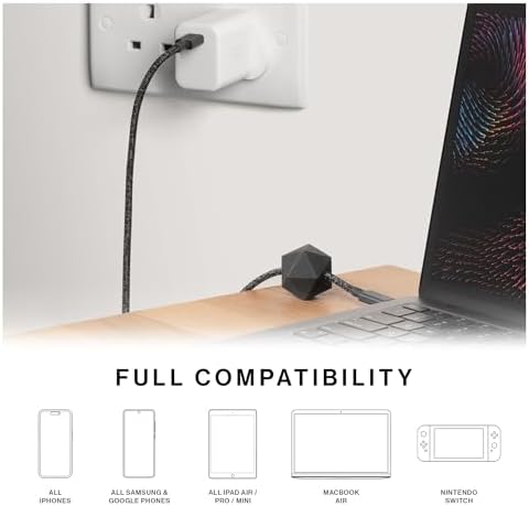 Eco-Friendly Native Union 45 W Ga N USB-C Charger – Ultra-Compact Fast Charging Solution for Mac Book, i Pad, i Phone, Pixel, Galaxy & More – Smart Power Delivery for Optimal Performance – Made from Recycled Materials – Perfect for Travel and Daily Use