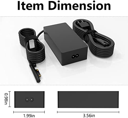 Premium 65 W Charger for Microsoft Surface Pro 3, 4, 5, 6 & X – High-Speed Universal Laptop Adapter with USB 2.0 Connectivity – Compact, Lightweight Design for Travel, Home & Office – Advanced Safety Features Including Overcurrent & Overvoltage Protection – Reliable Power Replacement for Enhanced Device Compatibility