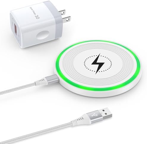 Effortless 15 W Fast Wireless Charger for Motorola Razr 2025, Razr Plus 2024, Edge 2025, and More – Includes QC3.0 Adapter for Maximum Speed and Compatibility, Sleek Design for Home or Office Use, Safe Overheat Protection for Reliable Charging Experience