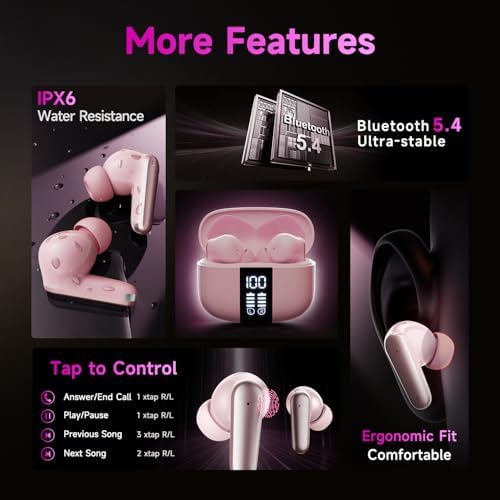 Experience Unmatched Sound with Bluetooth 5.4 Wireless Earbuds – Studio-Grade Audio, Deep Bass, and Advanced Noise Cancellation for Crystal Clear Calls – IPX6 Waterproof Design for Active Lifestyles, Enhanced Comfort with Memory Foam Tips, and an Incredible 10-Year Battery Life in a Stylish Blue Finish. Perfectly Engineered for Audiophiles and Casual Listeners Alike, These Earbuds Offer Seamless Connectivity, Making Them Your Ideal Companion for Workouts, Commuting, or Relaxation. Elevate Your Listening Experience and Stay Connected Effortlessly with Long-Lasting Performance and a Lightweight, Durable Construction Tailored to Your Lifestyle. Choose Quality Sound Today!