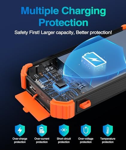 LATIMERIA 45800 m Ah Solar Power Bank – High-Capacity Portable Charger with QC 3.0 Fast Charging, USB-C Connectivity, and Eco-Friendly Solar Technology for i Phone, Samsung, Google Devices – Ultimate Reliability for On-the-Go Power Solutions